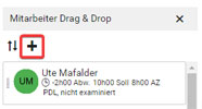 Mitarbeiter Drag & Drop: Schalter +
